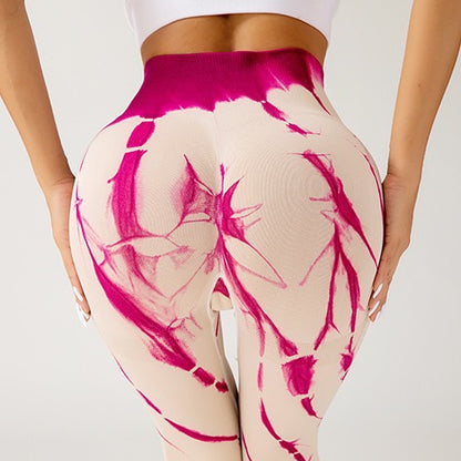 Seamless High Waisted Tie Dye Yoga Leggings for Peachy Butt Lift for Running Workouts and Everyday Comfort