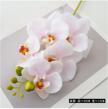 High-Quality Artificial Orchid Flowers - Luxurious 5-Head Faux Phalaenopsis Bloom for Elegant Home Decor and Stunning Photography Props