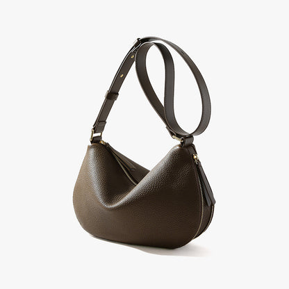 Women's Crossbody Bag Genuine Leather Dumpling Bag Made from First Layer Cowhide Spacious Shoulder Bag for Everyday Use