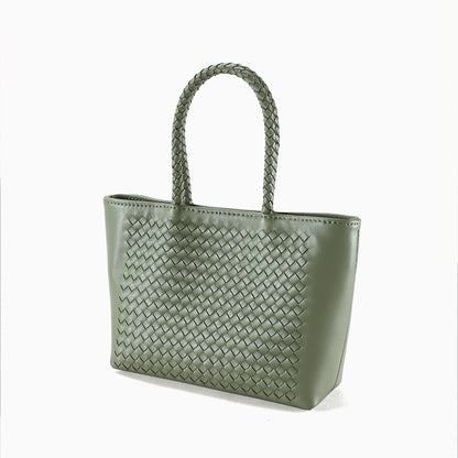 Handcrafted Spring Season Genuine Leather Shoulder Bag Minimalist Wool Bag for Women Versatile for Commuting