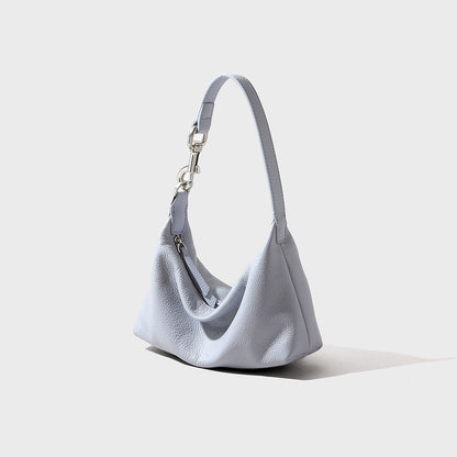 Chic Genuine Leather Shoulder Bag Minimalist Unique Underarm Hobo Bag with Design and Cozy Handheld Style