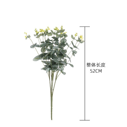 Eucalyptus & Money Leaf Artificial Floral Arrangement with Grass and Snapdragon - Lifelike Money String Decor MW16301