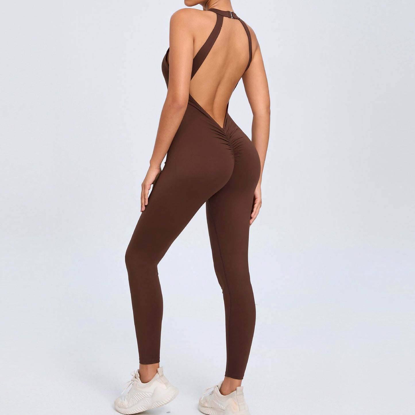 Women's Quick Dry Yoga Bodysuit Elastic Fitness Shaping Jumpsuit for Comfort and Flexibility