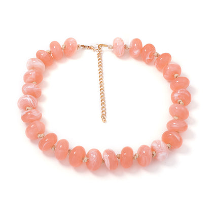 Personalized Colorful Macaron Beaded Necklace for Women - Perfect for Spring/Summer Vacation Vibes, Trendy Jewelry Accessory