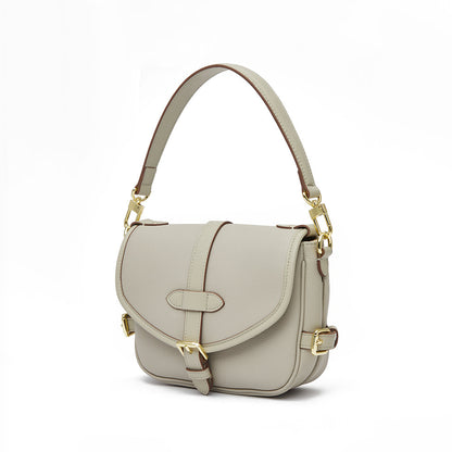 Vintage Inspired Grain Leather Saddle Bag Chic Small Square Crossbody Bag for Commuters Elevate Your Fashion Game with Luxury Feel