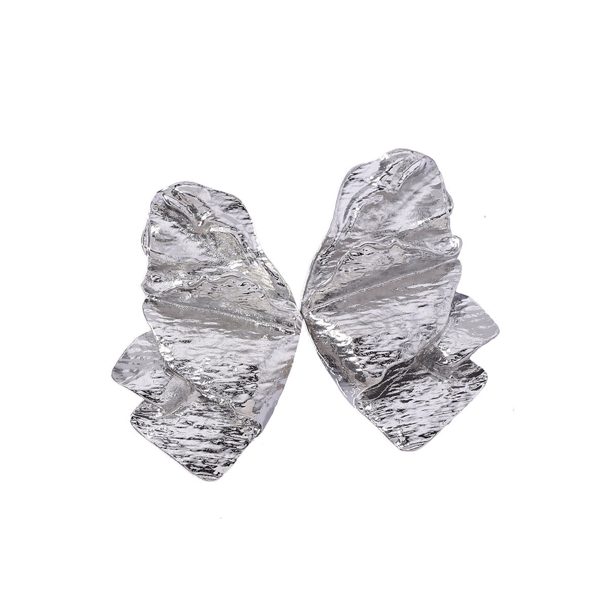 Trendy Abstract Twisted Pleated Irregular Petal Earrings - Exquisite Statement Butterfly Studs with a High-End Design Appeal