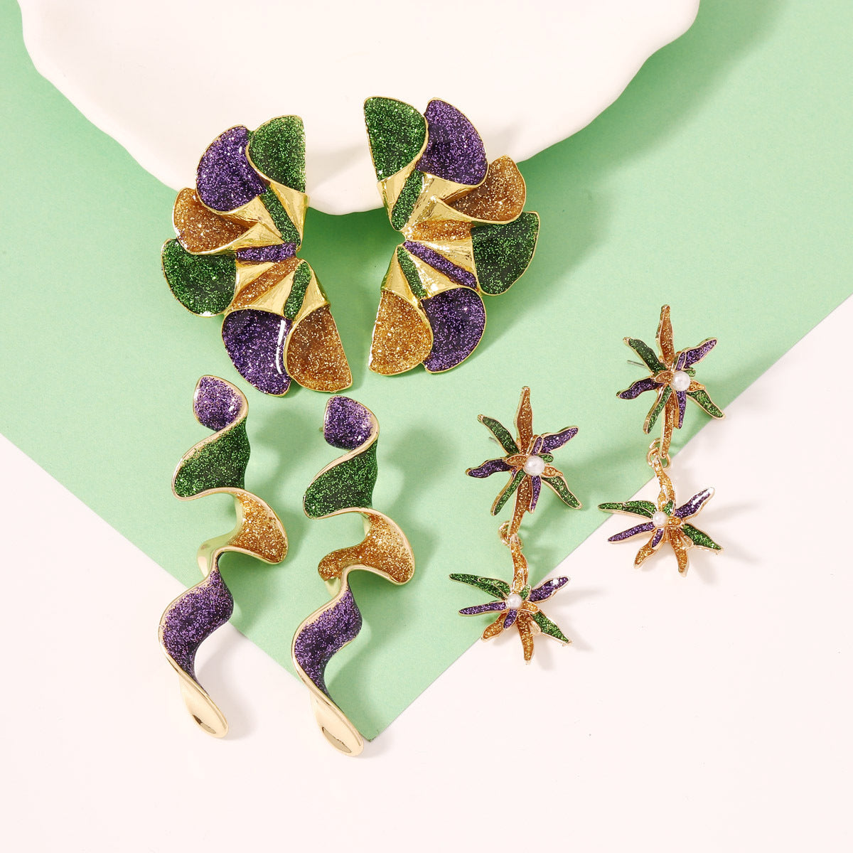 Versatile Floral Geometric Earrings for Women - Perfect for Festivals, Everyday Wear, and Special Occasions