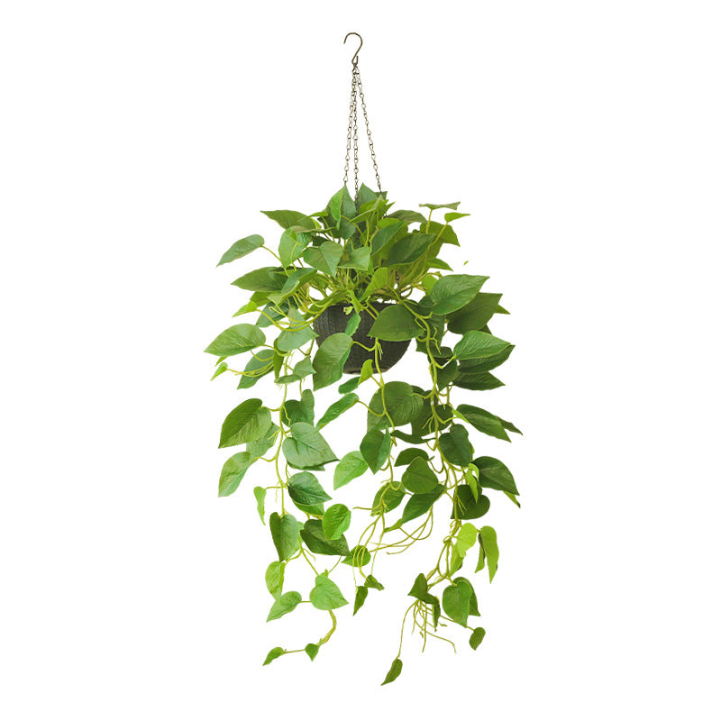 Lifelike Hanging Pothos Planter - Indoor Greenery Wall Art for Creative Home Decor, Perfect for Entryways, Balconies, and Faux Plant Lovers