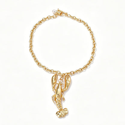 Chic Luxury Design Oversized Metal Lobster Pendant Necklace - Fashionable and Versatile Statement Jewelry for Women
