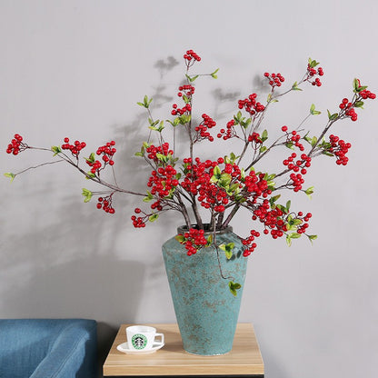 Vibrant Faux Red Fruits – Realistic Artificial Flowers for Weddings, Home Décor, and Celebratory Events | Perfect for New Year and Festive Celebrations