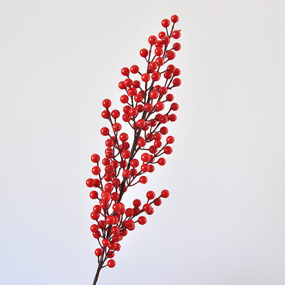 12 Pcs Artificial Long Branch Red Fruit Decoration for Home, Living Room, and Christmas - Perfect for New Year and Wedding Celebrations