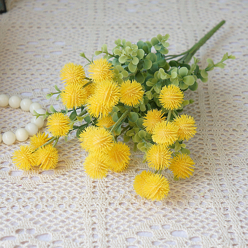 Realistic 7-Pronged Faux Dandelion Puff Balls - Charming Decorative Flowers for Home, Living Room, Office, Garden, and Wedding Photography