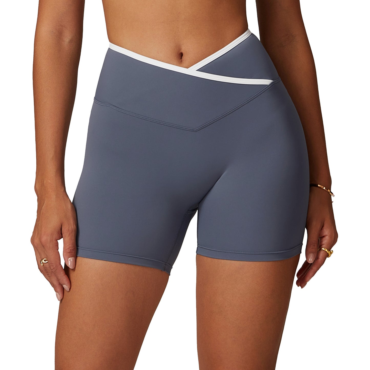 High Waisted Cross Back Yoga Shorts for Women Peach Lifting Form Fitting Fitness Bottoms for Workouts and Everyday Wear