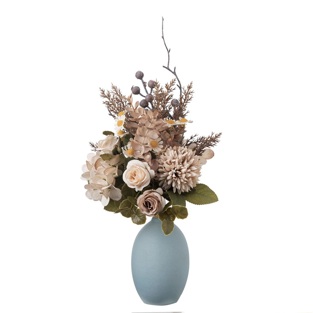 Elegant Faux Dandelion Bouquet - Stunning Home Decor and Wedding Floral Arrangement with Realistic Roses - Perfect for Bouquets and Wall Decorations | Model CF01146