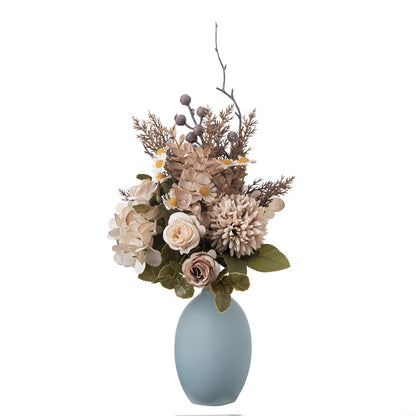 Elegant Faux Dandelion Bouquet - Stunning Home Decor and Wedding Floral Arrangement with Realistic Roses - Perfect for Bouquets and Wall Decorations | Model CF01146