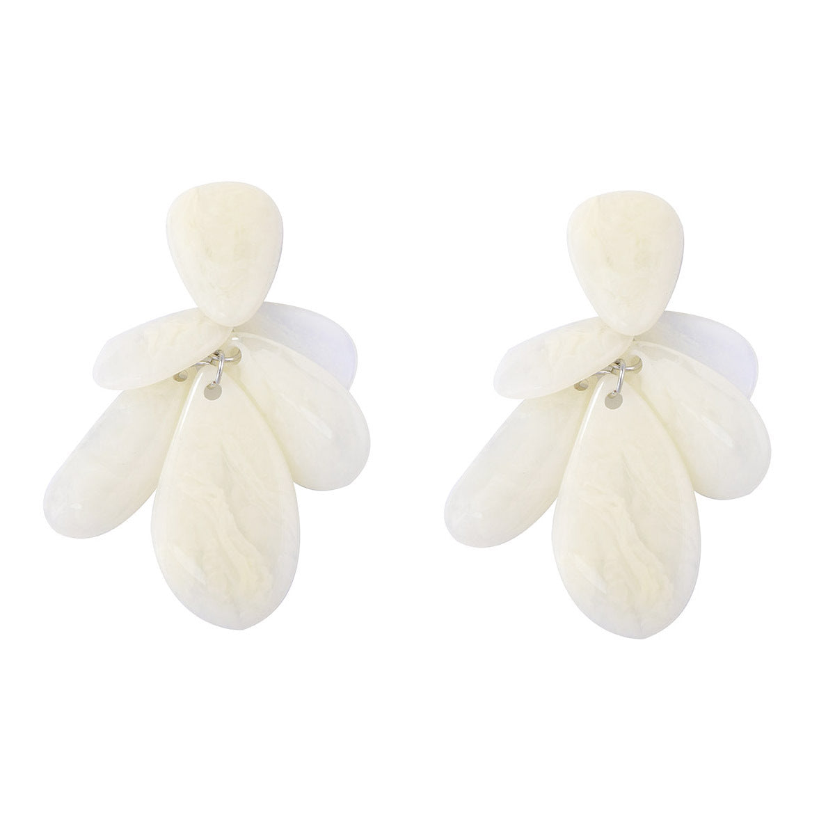 Chic and Elegant Irregular Geometric White Resin Drop Earrings for Women – Lightweight, Luxurious Style Perfect for Any Occasion