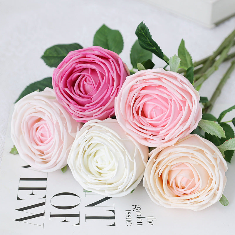 Realistic Touch Artificial Single Stem Rose - Lifelike Hydrating Rose for Weddings and Home Decor, Perfect as Bridal Bouquet and Decorative Faux Flower