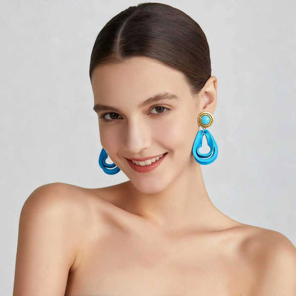 Unique Vintage-Inspired Alloy Geometric Dangle Earrings - Versatile, Chic, Perfect for Everyday and Commuting