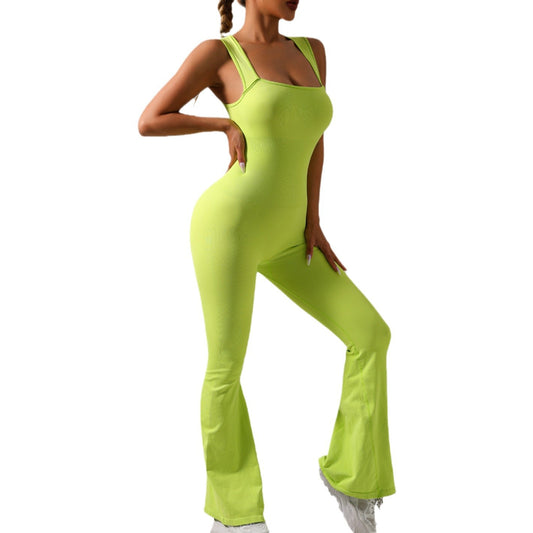 High Performance Yoga Bodysuit with Flared Pants Sculpting Lift Promoting Fitness Outfit for Maximum Comfort and Style