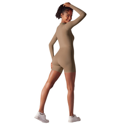 Half Zip Long Sleeve Bodysuit for Fitness Soft Skin Friendly Yoga Outfit with Tapered Fit for Comfort and Performance