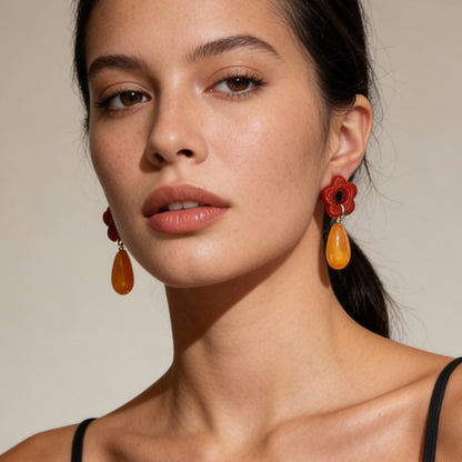 Minimalist Fresh Design: Unique Hollow Floral Geometric Drop Earrings for Women - Exquisite Everyday Accessory for Effortless Style