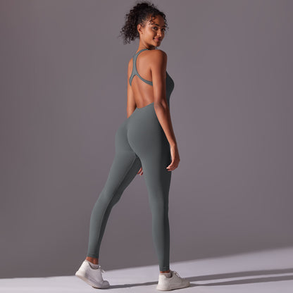 Spring Fitness Seamless Shaping Bodysuit Sculpting Yoga Outfit with Tummy Control and Enhanced Back Support for Optimal Movement