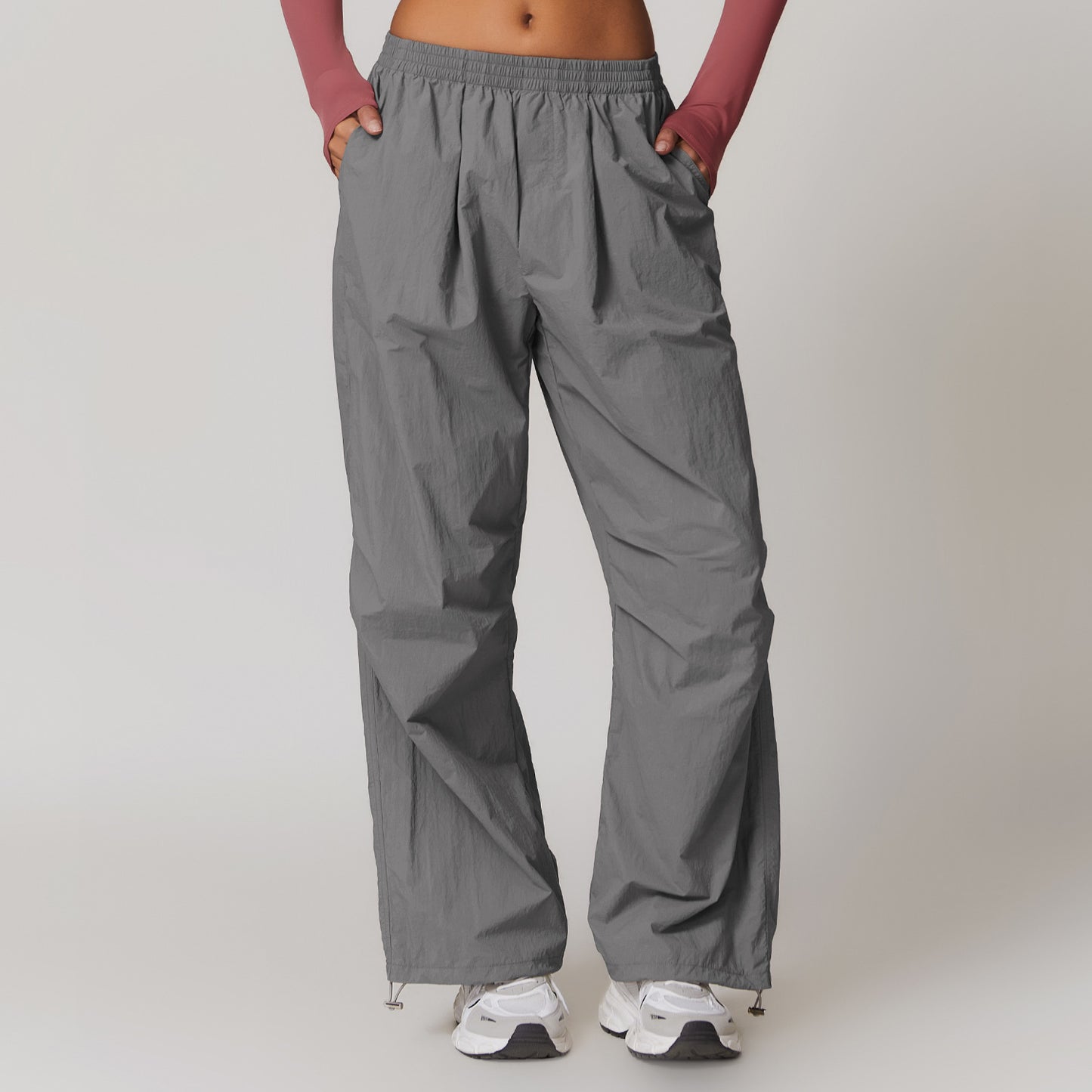 Lightweight and Breathable Women's Jogger Pants with Drawstring Cuffs for Running and Fitness Style 8877