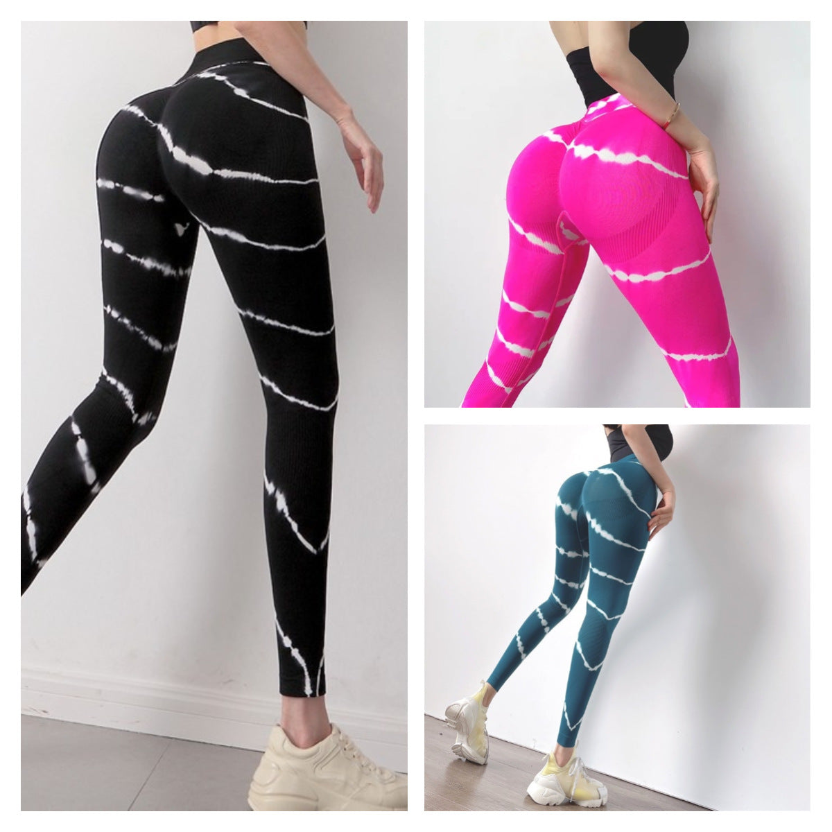 Tie Dye High Waist Seamless Yoga Leggings for Women Enhance Your Shape with Peach Butt Lift Design for Yoga Running and Fitness