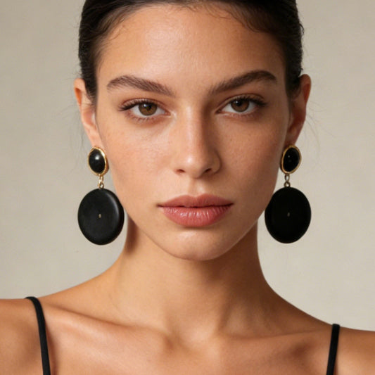 Chic Vintage Geometric Circular Alloy Statement Earrings - Versatile & Stylish for Commuting Women