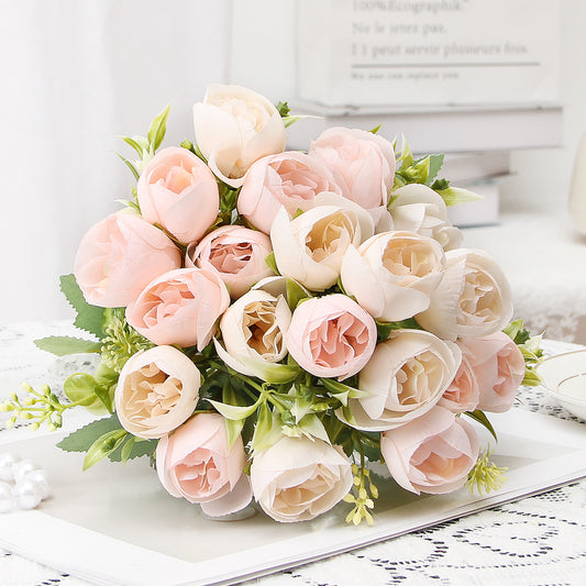 Dreamy Peony Flower Buds - Lifelike Faux Flowers for Home Decor - Stunning Rose-Inspired Artificial Bouquet for Timeless Elegance