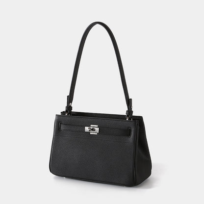 Quality Genuine Leather Vintage Lock Clutch Shoulder Bag Chic Handheld and Crossbody Design for Any Occasion