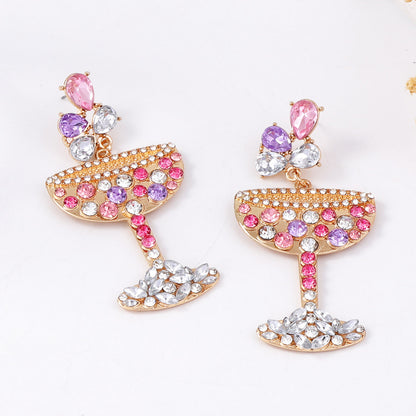 Trendy Statement Alloy Pearl-Like Earrings with Sparkling Rhinestone Accents - Ideal Versatile Fashion Jewelry for Women