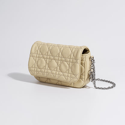 Luxury Korean Style Genuine Lambskin Quilted Chain Crossbody Bag Chic Handbag for Elegant Women Leather Mobile Phone Satchel