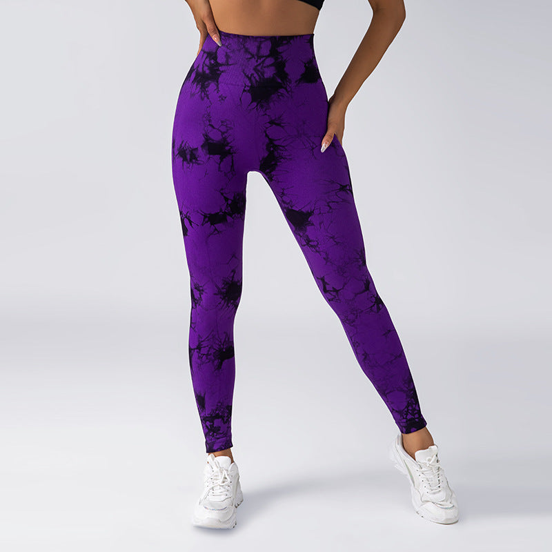 Seamless Tie Dye Yoga Pants for a Lifted Bum and Slim Waist High Elasticity Workout Leggings for Fitness Running and Everyday Wear