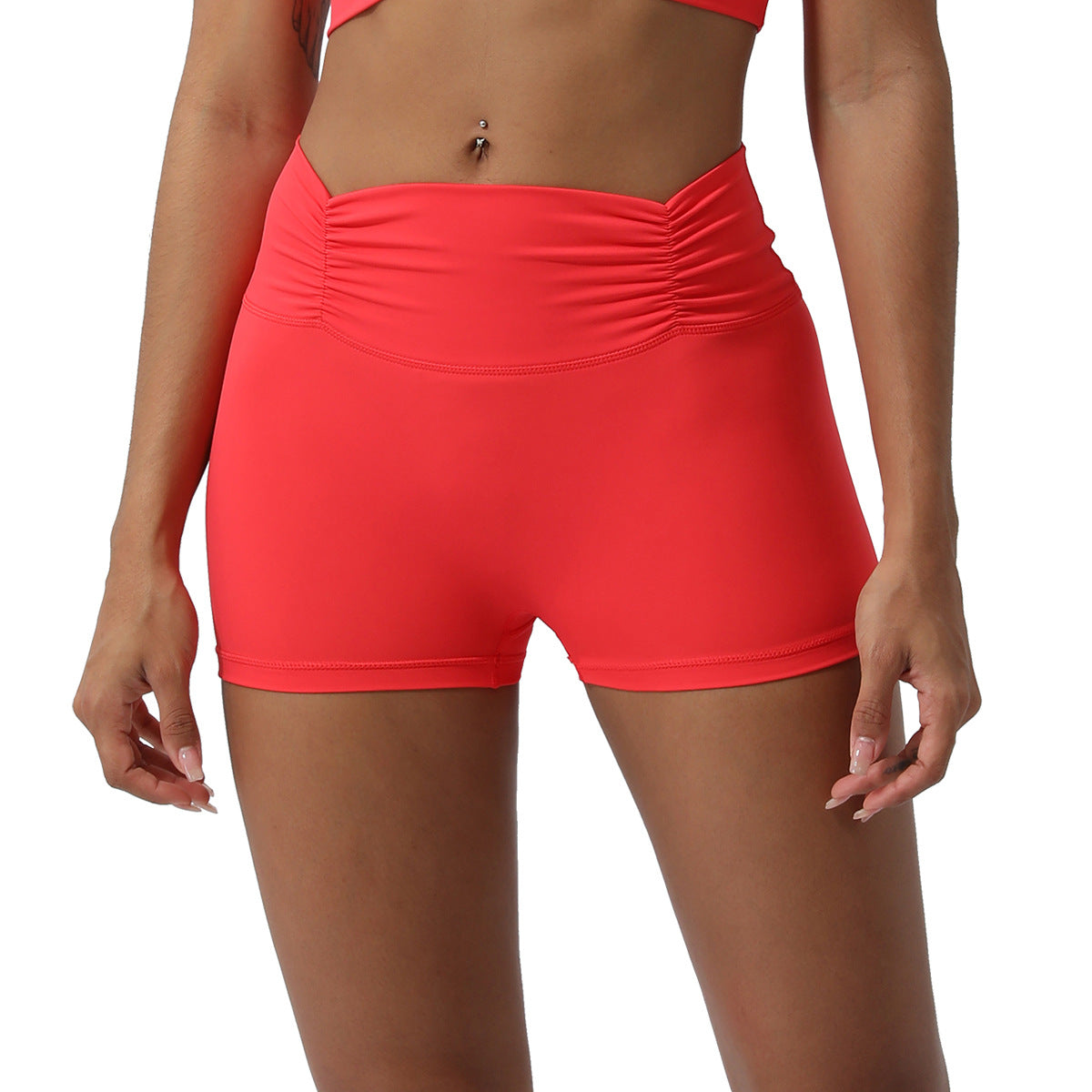 High Waisted Scrunch Butt Yoga Shorts for Enhanced Workout Performance No Show Thong Line for Running and Fitness