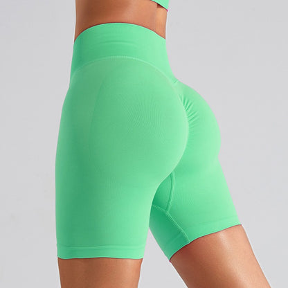 Seamless High Waisted Women s Yoga Pants Sculpting Quick Dry Peach Butt Shorts for Running and Fitness Comfort Style in Every Move