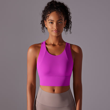 Seamless Sports Bra Tank Top with Built in Support Sculpting Activewear for Women for Yoga Fitness and Gym Workouts Flattering Back Design for a Slimmer Silhouette