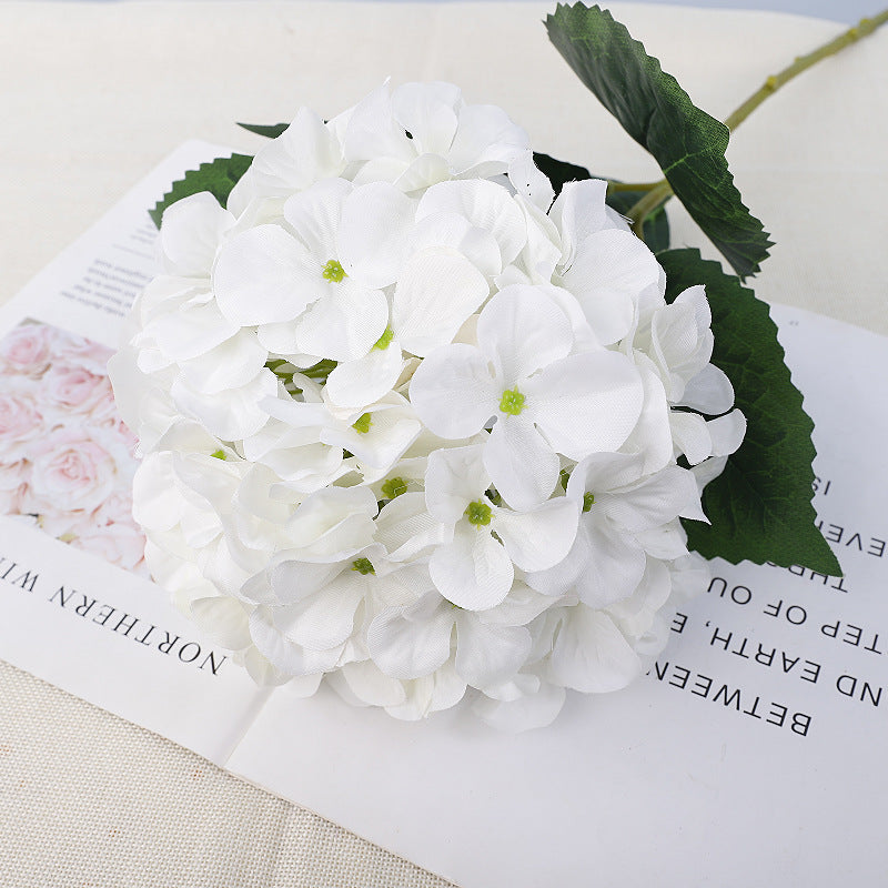 Realistic Single Stem Hydrangea Silk Flower - Elegant Indoor Floor Decoration for Weddings and Events