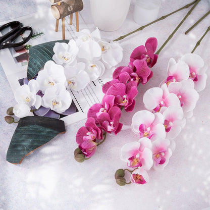 Lifelike Moist Touch Faux Phalaenopsis Orchid - Perfect for Weddings and Home Decor - Realistic Artificial Flowers for Elegant Arrangements - Model MW18902