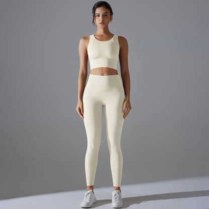 High Waisted Skin Friendly Sports Bra and Leggings Set for Comfort and Support No Underwear Needed for Running Yoga and Fitness