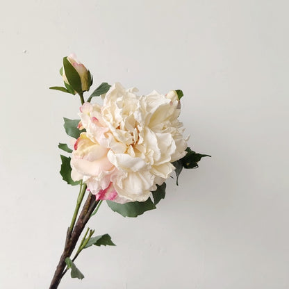 Stunning Faux Peony Flowers with Oil Painting Edges - Realistic 3-Head Home Decor Accents for Weddings and Events