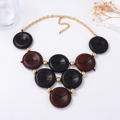 Unique Artisan Handmade Vintage Geometric Round Pendant Necklace - Bohemian Style Jewelry Perfect for Adding a Touch of Individuality