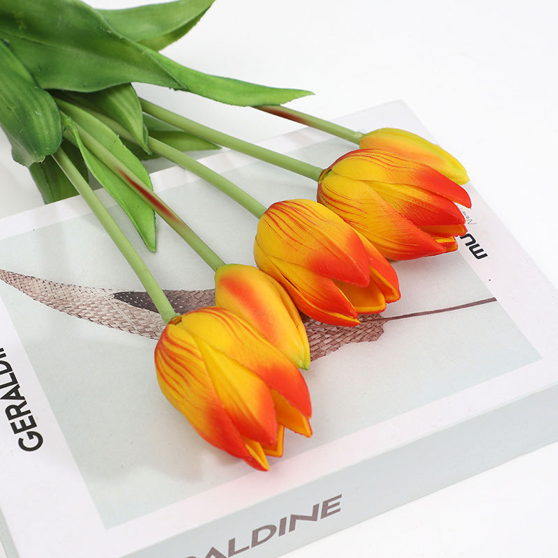 Artificial Tulip Bouquet - Elegant Home Décor for Living Room Table Centerpieces | Lifelike Floral Arrangements for Modern Interiors