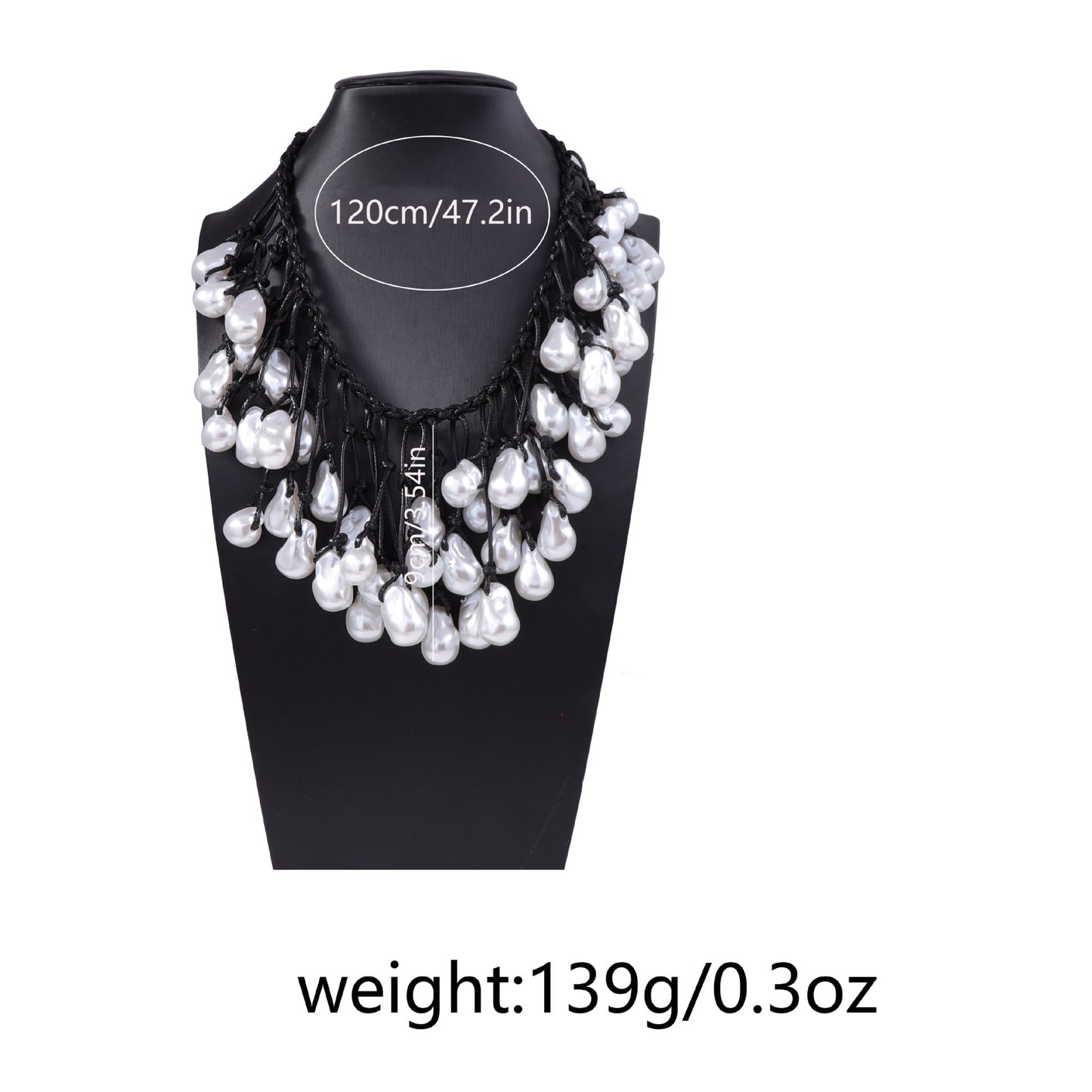 Handcrafted Baroque Style Knotted Necklace with Irregular Faux Pearl Pendant - Unique Statement Piece for Elegant Necklines