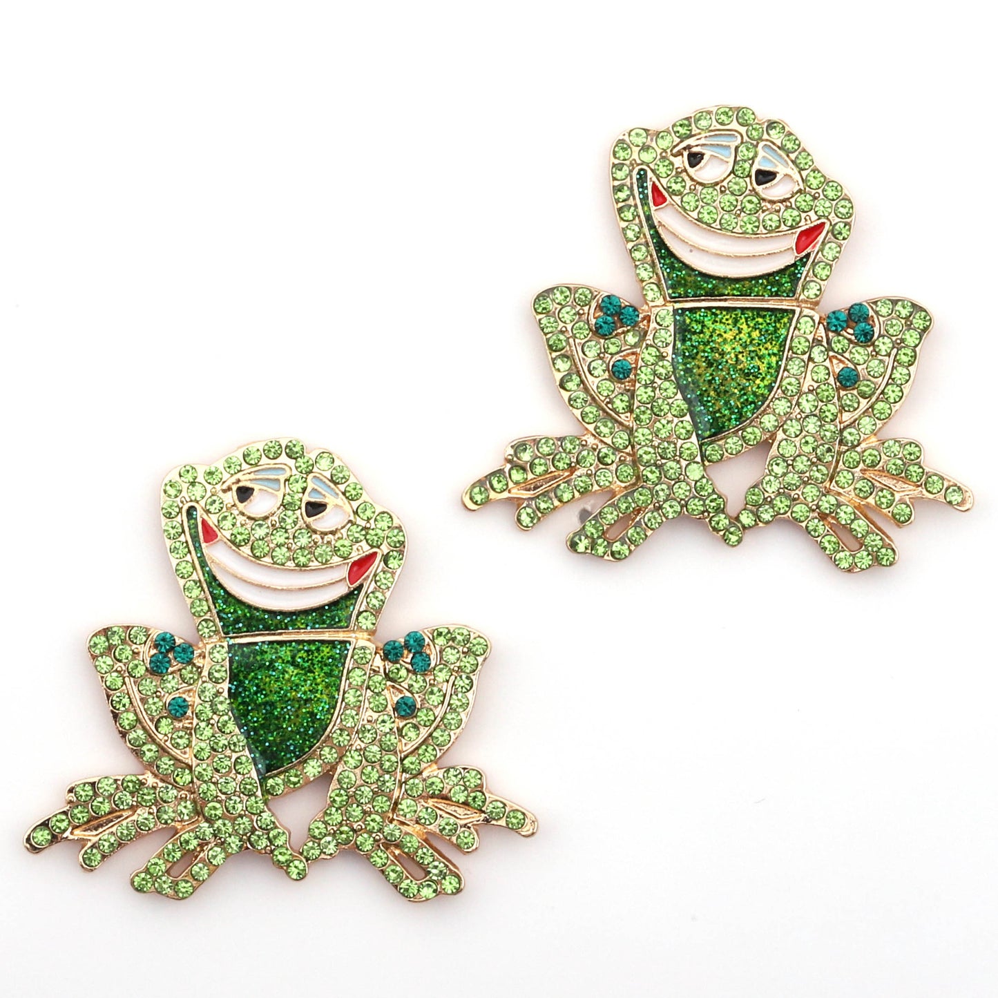Charming Cartoon Vintage-Inspired Cute Frog Alloys with Rhinestone Earrings – Simple Yet Stylish Jewelry for Every Occasion