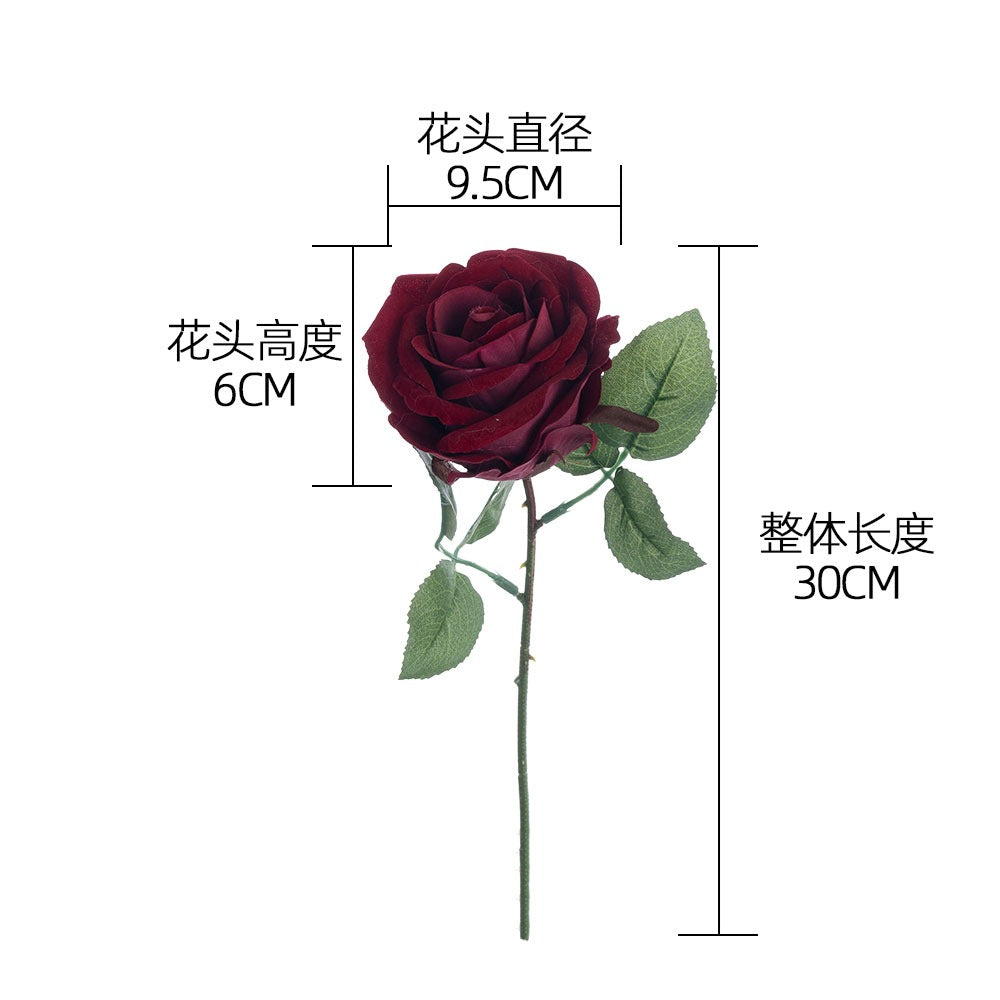 Elegant Velvet Rose Bouquet for Home Decor - Ins Inspired Faux Flowers for Weddings & Plant Walls - Stunning Artificial Floral Arrangement MW99332