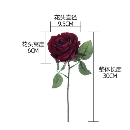 Elegant Velvet Rose Bouquet for Home Decor - Ins Inspired Faux Flowers for Weddings & Plant Walls - Stunning Artificial Floral Arrangement MW99332