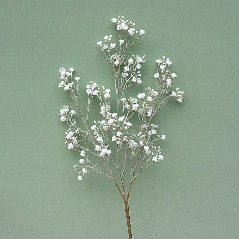 Single Stem 3-Prong Starry Buds - Realistic Silk Flower for Home Décor, Bridal Bouquets & Wedding Decorations