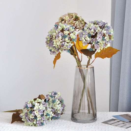 Beautifully Crafted Artificial Hydrangea Bouquet with Vibrant Fall Colors – Vintage Minimalist Decorative Accent for Wedding Arrangements and Events