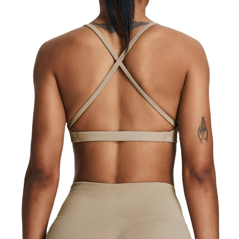 Seamless Back Yoga Top for Women Adjustable Strap Workout Sports Bra with Quick Dry Fabric and Breathable Support for Comfort and Style